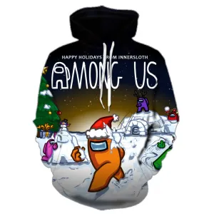 3D Printed Among Us Casual Zipper Hoodie Pullover