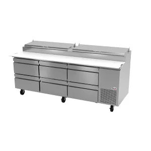 93" Pizza Table w/ 6 Drawers