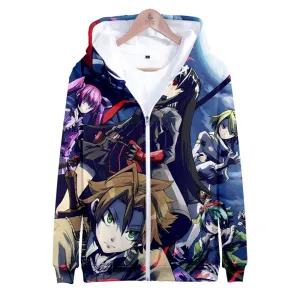 Anime Akame Ga Kill Zipper Hoodies Casual Hooded Streetwear Oversized Sweatshirt