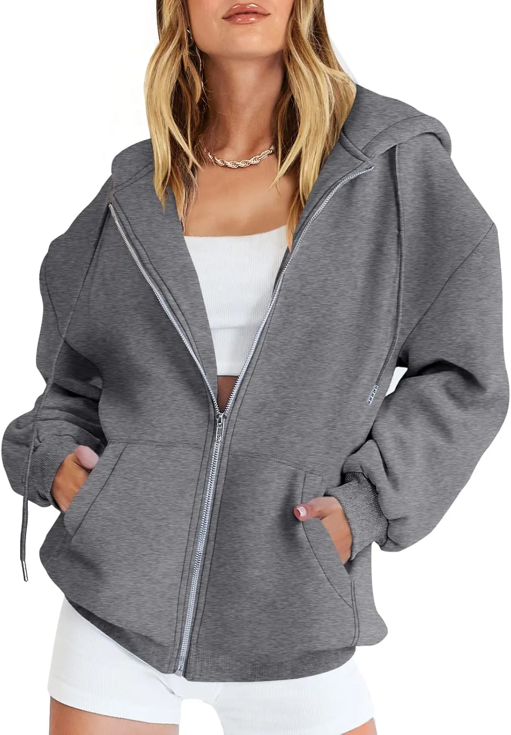 ANRABESS Womens Zip Up Hoodies Long Sleeve Oversized Sweatshirts Fleece Y2K Jacket Pockets 2025 Fall Outfits Fashion Clothes