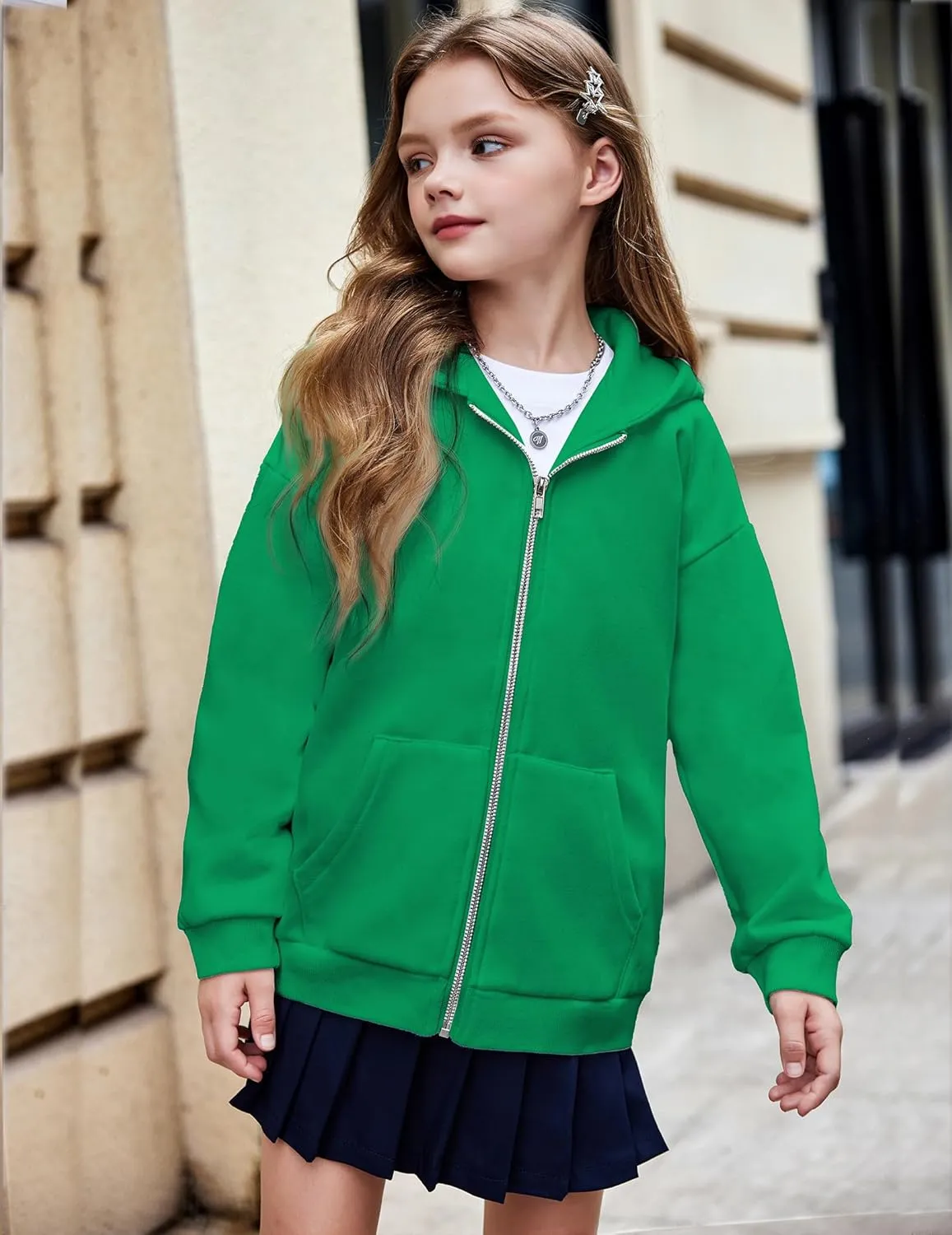 Arshiner Girls Zip Up Hoodies Teen Fleece Full-Zip Sweatshirts Jacket Casual Fall Hoodie with Pocket