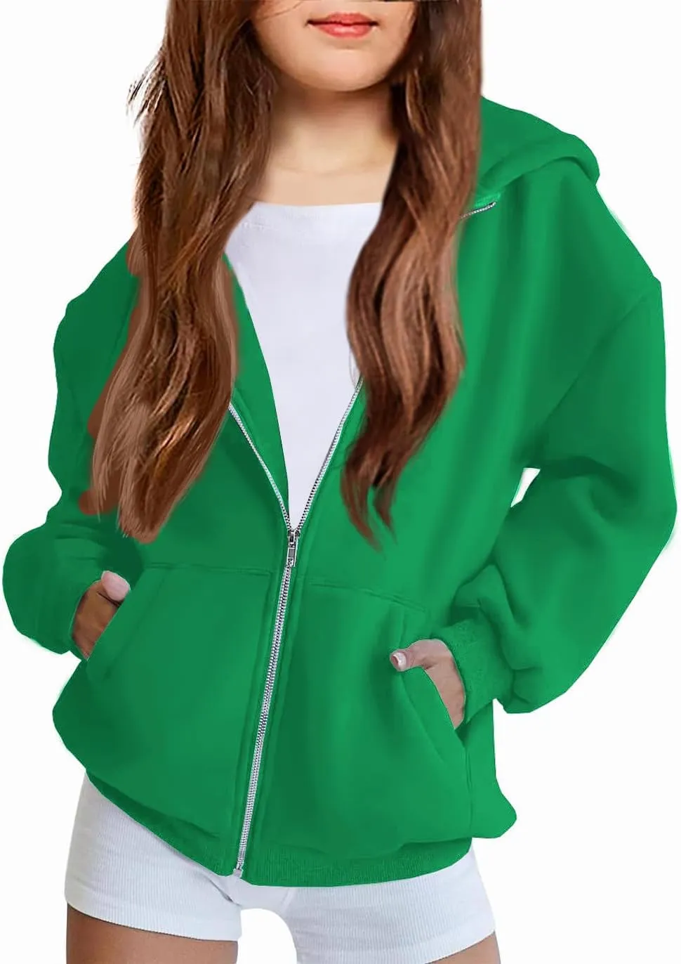 Arshiner Girls Zip Up Hoodies Teen Fleece Full-Zip Sweatshirts Jacket Casual Fall Hoodie with Pocket
