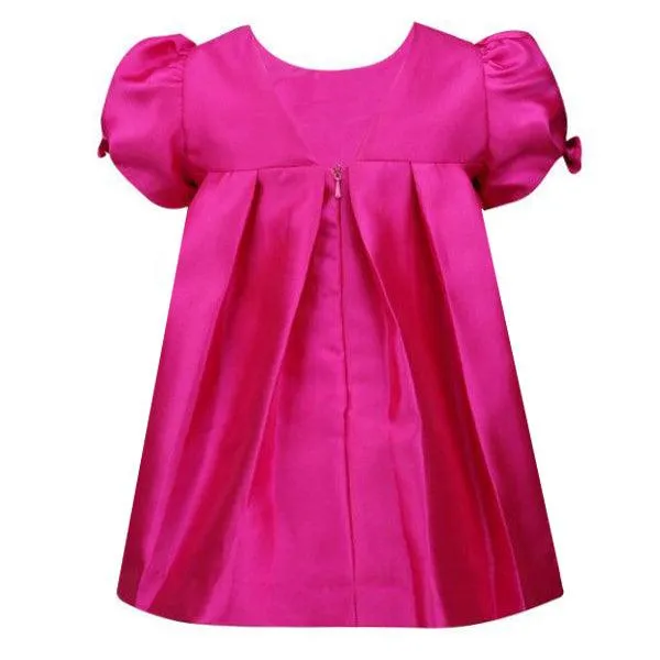 BABY GIRLS MAGENTA RIBBON DRESS