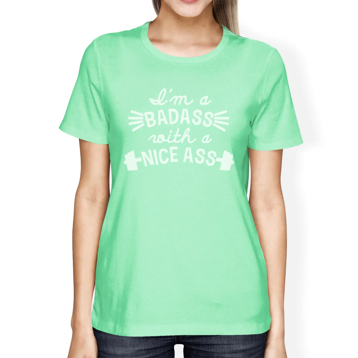 Bad Nice Ass Womens Funny Workout Shirt Work Out Theme T-Shirt Gift