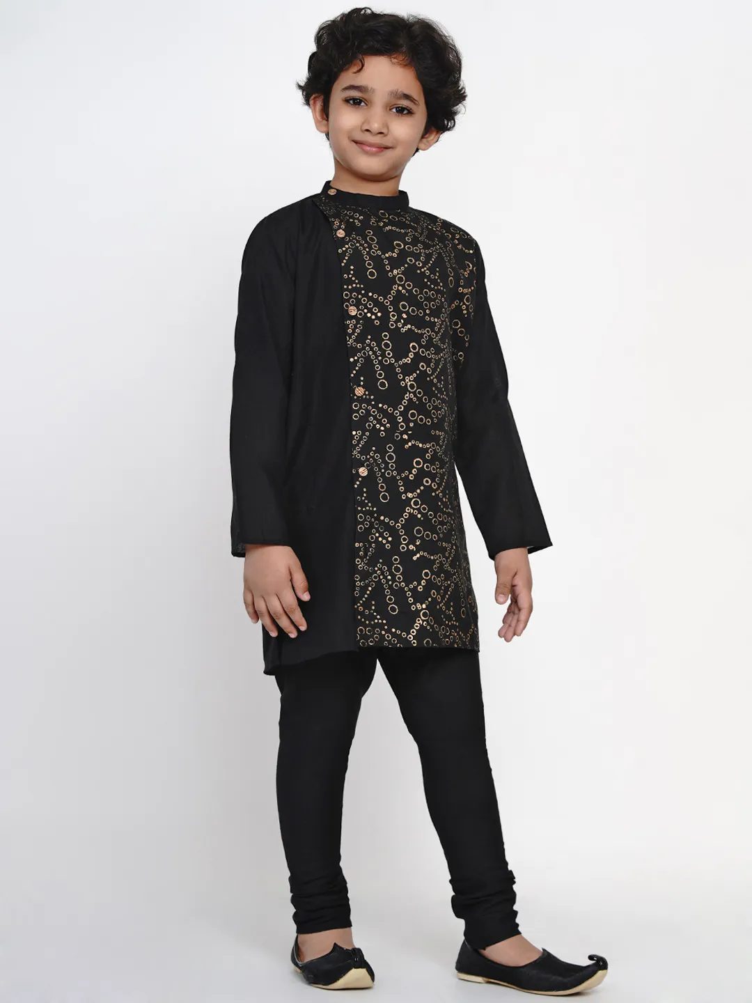 Boy's Black  Kurta Pyjama Set for Boys - NOZ2TOZ KIDS