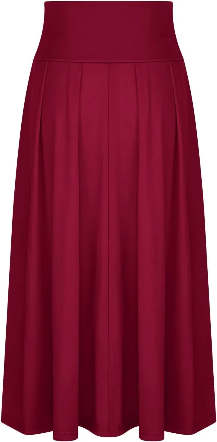 BTDECLAR Women's Elegant Flowy Long Skirts Trendy High Waisted Tie Front Pleated Swing Formal A Line Maxi Skirt Ankle Length