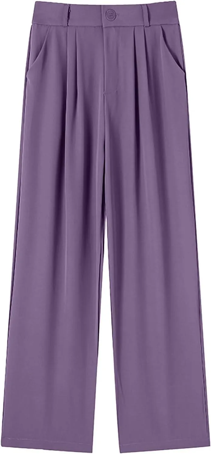 Business Casual Pants for Women Long Women Straight Leg High Waist Pants Going Out Walking Loose Fit Work Trousers