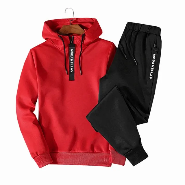 Casual tracksuit Set Men Fashion 2020 Jogger Sports Sportswear Suits Spring Autumn Two Pieces Hoodies Pants Set Male Sweat Suit