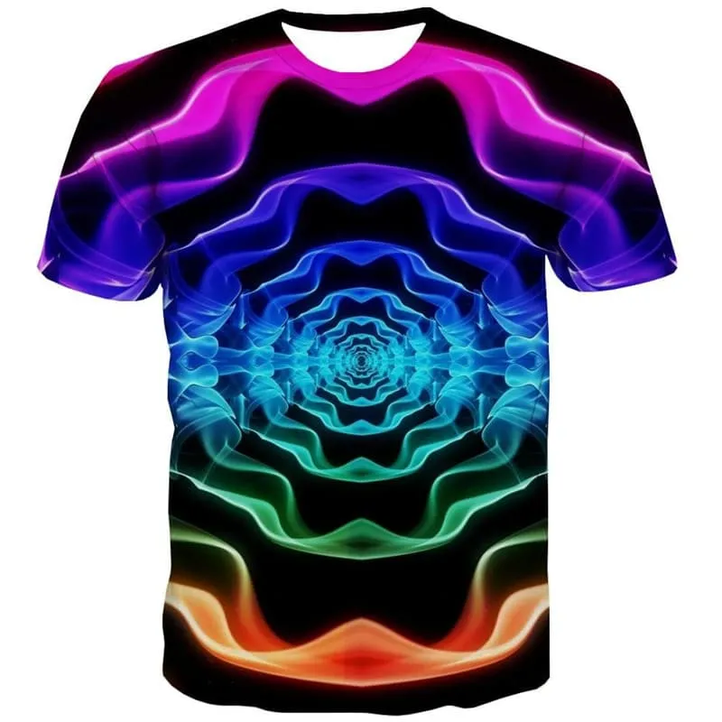 Colorful T shirt Men Smoke Tshirt Printed Rainbow Shirt Print Art T-shirts 3d
