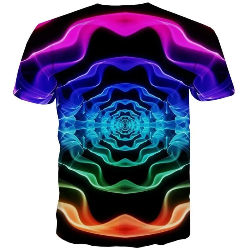 Colorful T shirt Men Smoke Tshirt Printed Rainbow Shirt Print Art T-shirts 3d