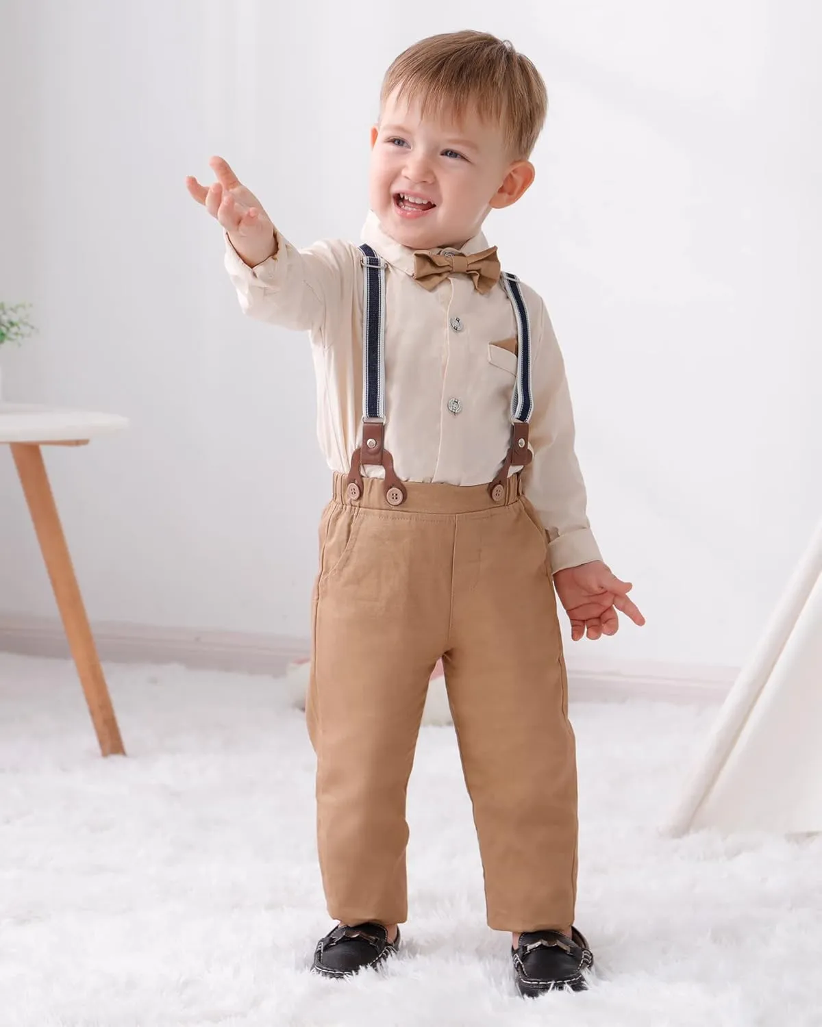 DISAUR Baby Boy Clothes Suits Toddler Dress Shirt With Bowtie Suspender Pants Outfit Sets Gentleman Wedding 1-6 Years