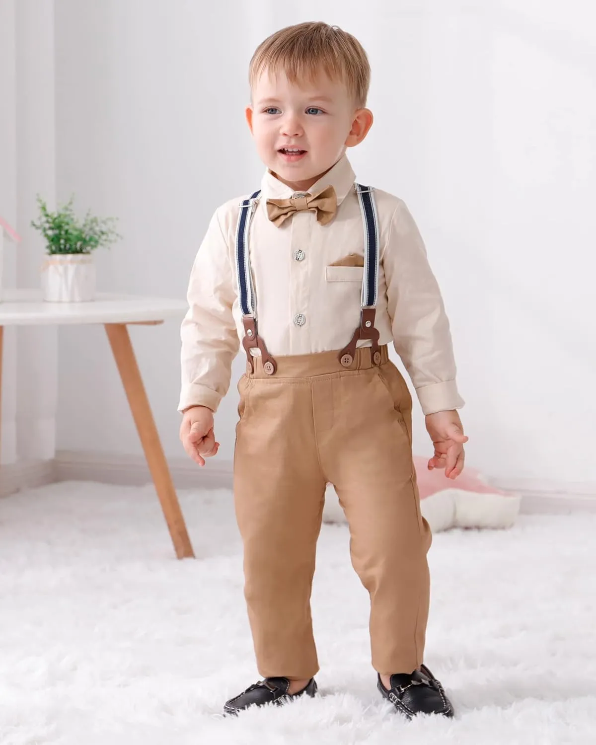 DISAUR Baby Boy Clothes Suits Toddler Dress Shirt With Bowtie Suspender Pants Outfit Sets Gentleman Wedding 1-6 Years