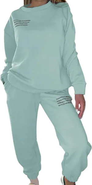 DOLKFU Women's 2 Piece Outfits Long Sleeve Pullover Sweatshirt Jogger Pants Fall Fashion Sweatsuit with Pockets