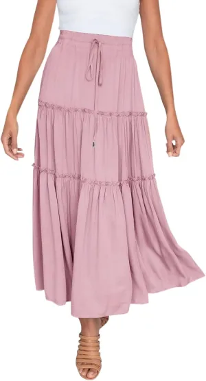 Drawstring Womens Skirt High Rise Ruched Skirts Ruffle Boho Pleated Waist Summer for Women 2023 Casual Cute Robe