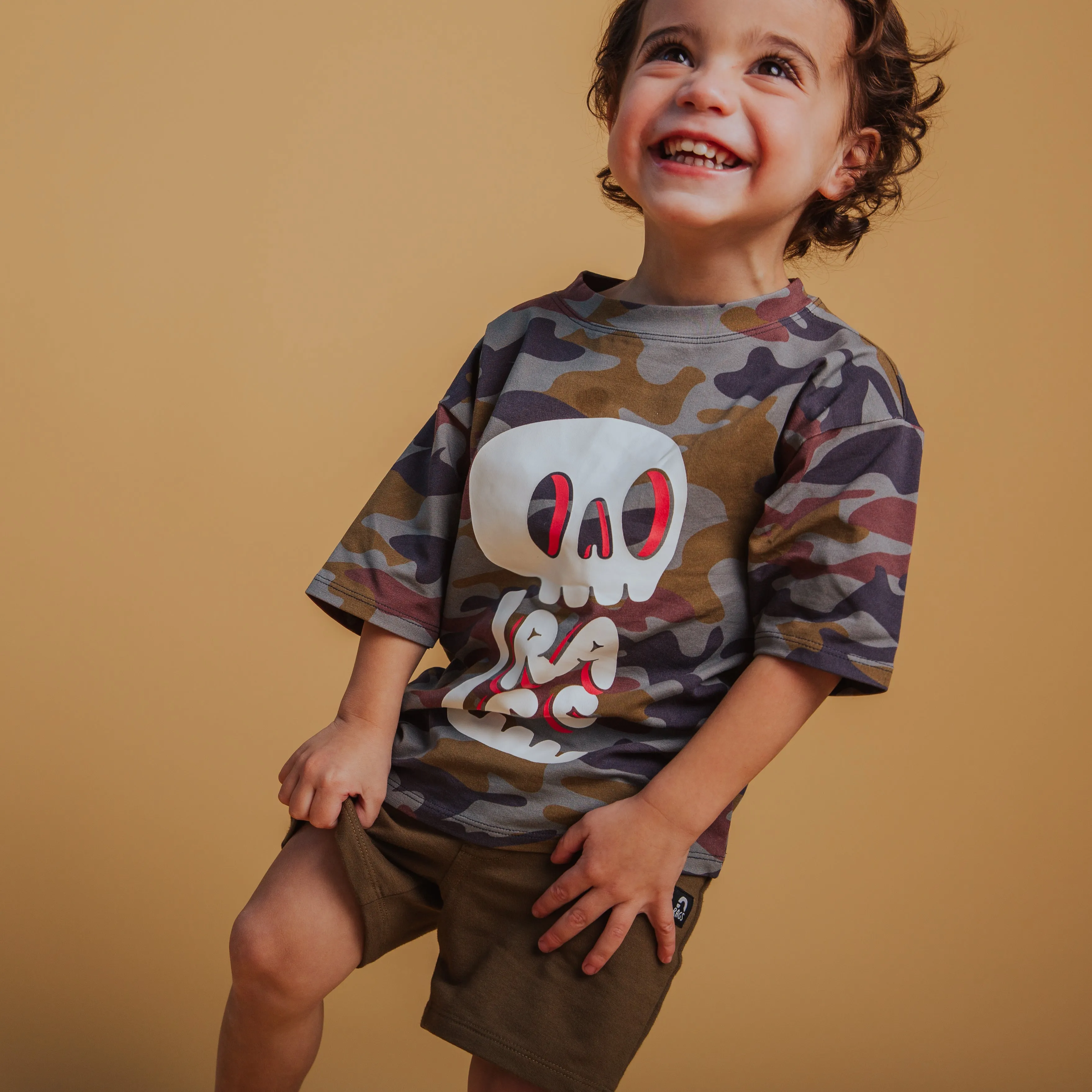 Drop Shoulder Tee - Blue Camo