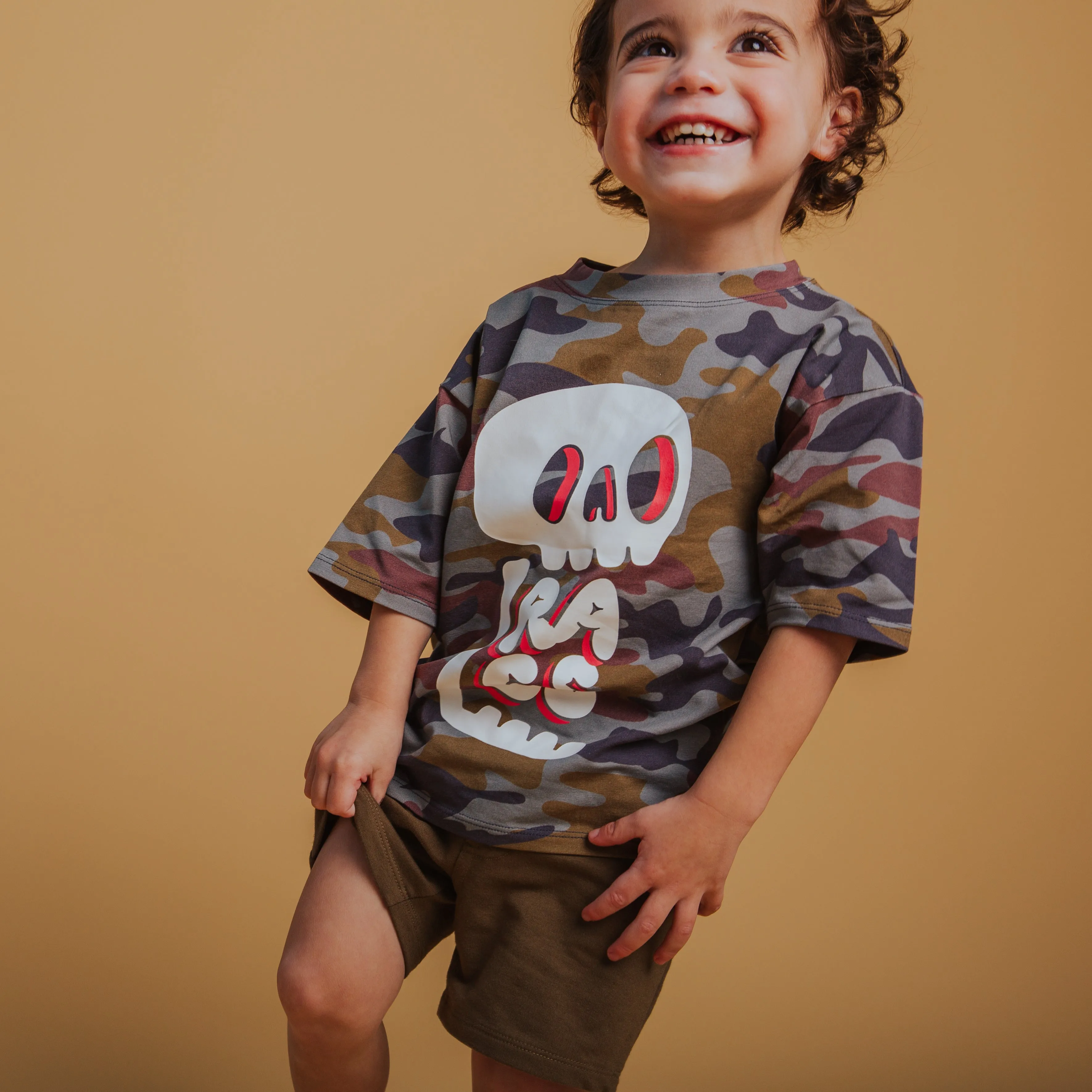 Drop Shoulder Tee - Blue Camo