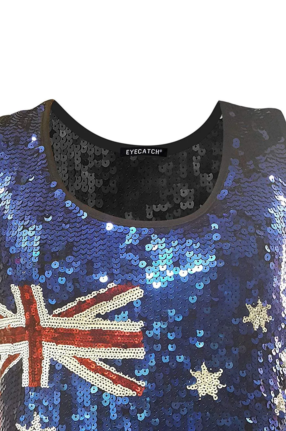 Eyecatch Womens Australian Sequin Vest Top Flag