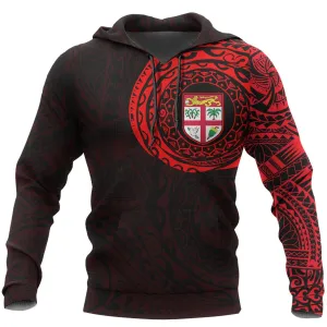 Fiji In My Heart Polynesian Tattoo Style Hoodie Red A7