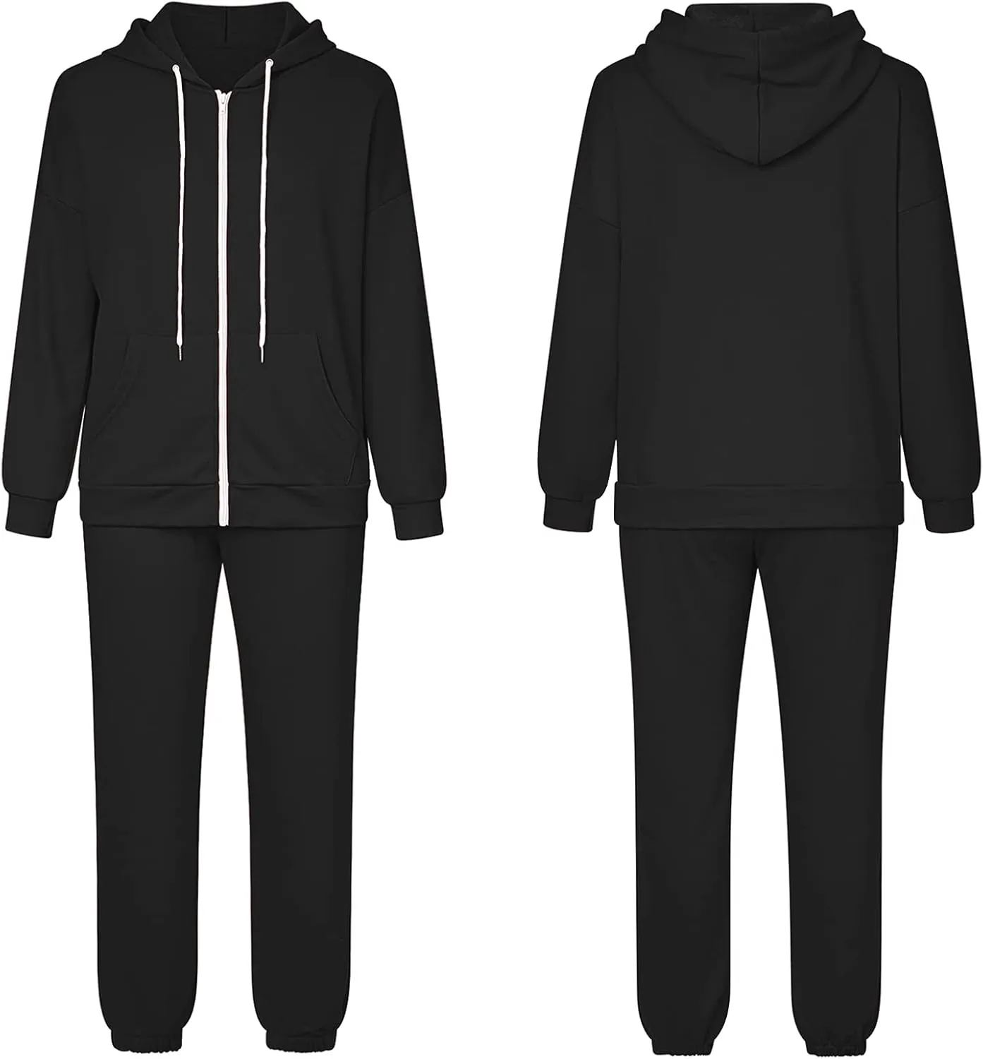 Fixmatti Womens Tracksuit Zip Up Hoodie Sweatsuits 2 Pieces Jogger Sets with Pockets