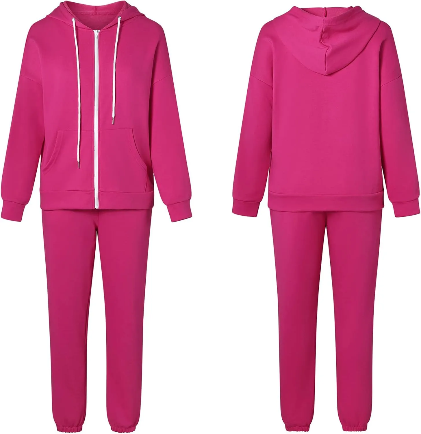 Fixmatti Womens Tracksuit Zip Up Hoodie Sweatsuits 2 Pieces Jogger Sets with Pockets