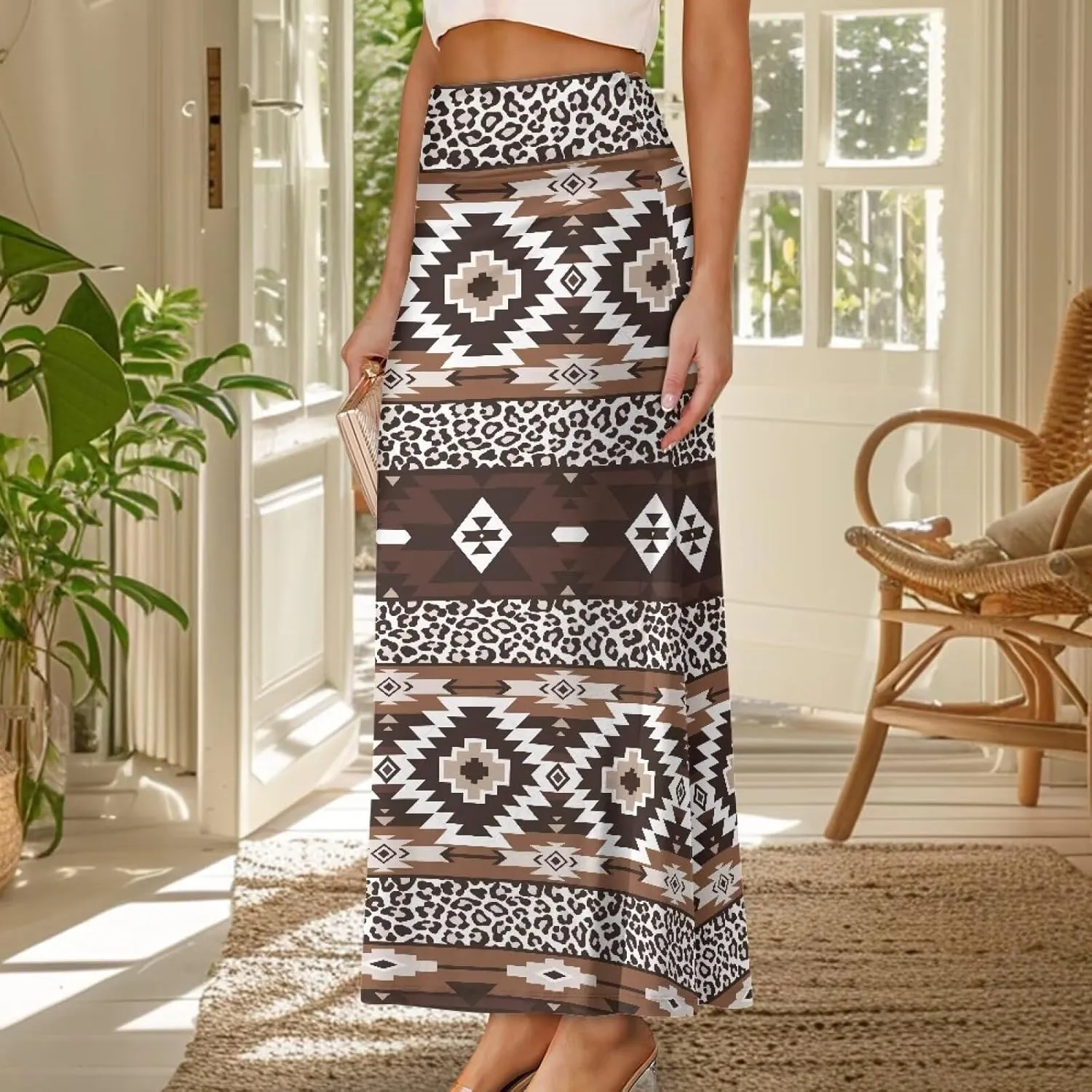 Flared Long Skirts for Women High Waist Maxi Skirts A-Line Ruffle Swing Casual Skirts for Party Holiday Cocktail