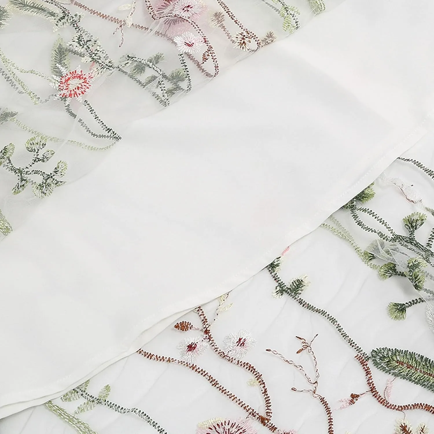 Floral Skirts for Women Boho A-Line Elastic High Waisted Ruffle Mesh Double Layed Skirts Causal Comfy Skirts