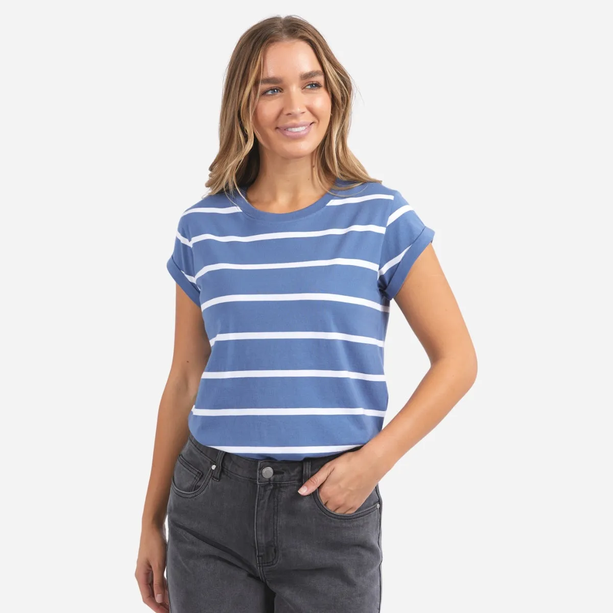 Foxwood Manly Stripe Tee (Dark Blue)