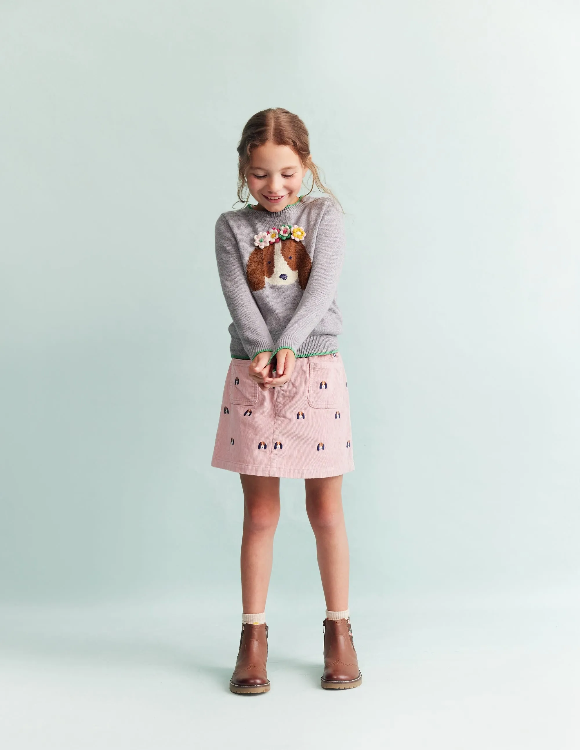 Fun Logo Jumper-Soft Grey Dog