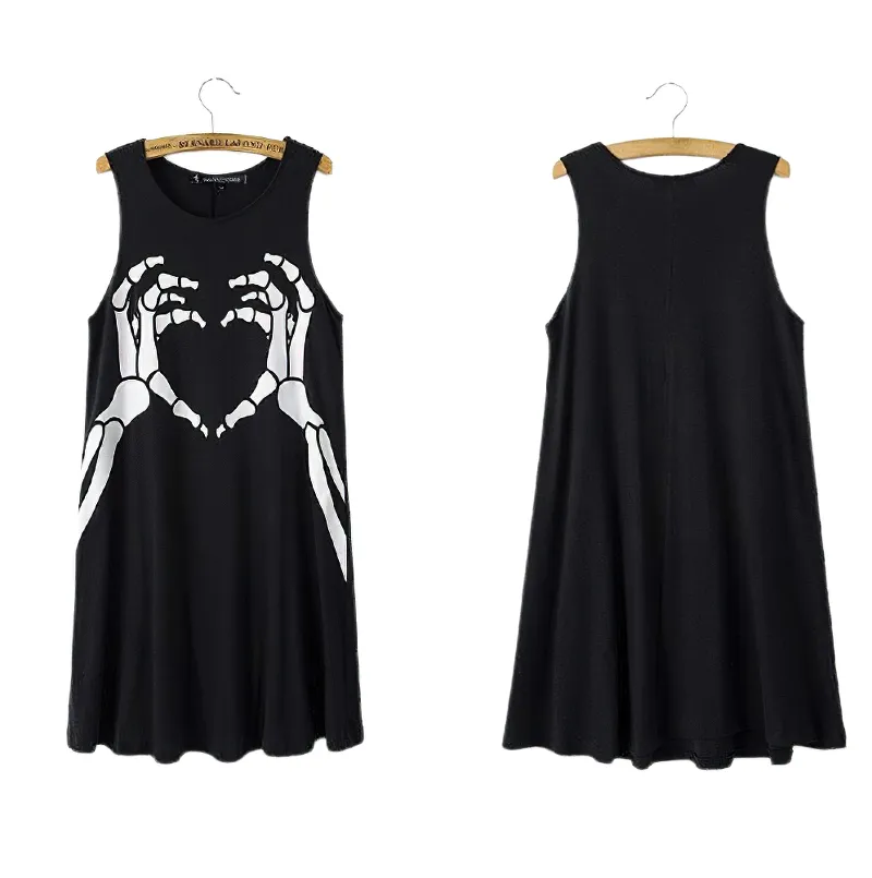 Gothic Women Sexy Dresses With Cool Print / Casual Stylish Dress
