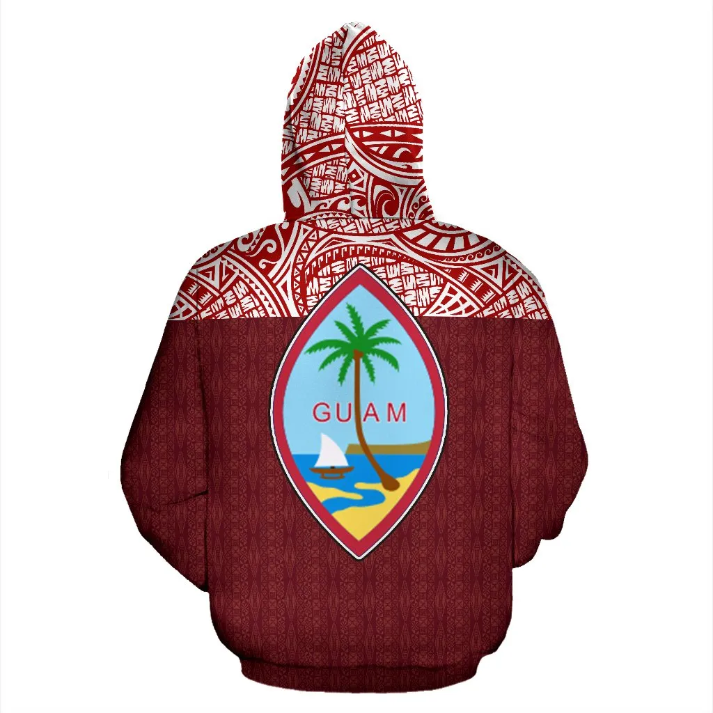 Guam Polynesian Red All Over Hoodie - BN09