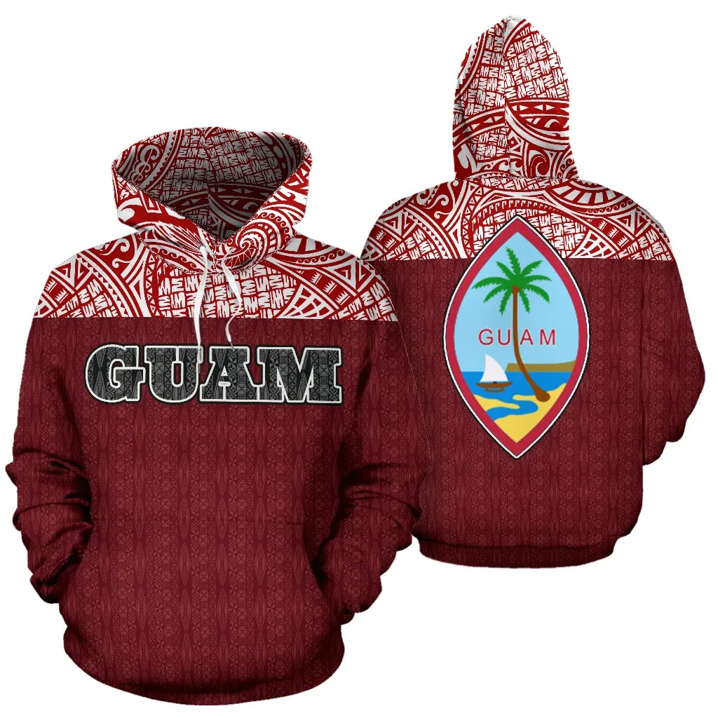 Guam Polynesian Red All Over Hoodie - BN09