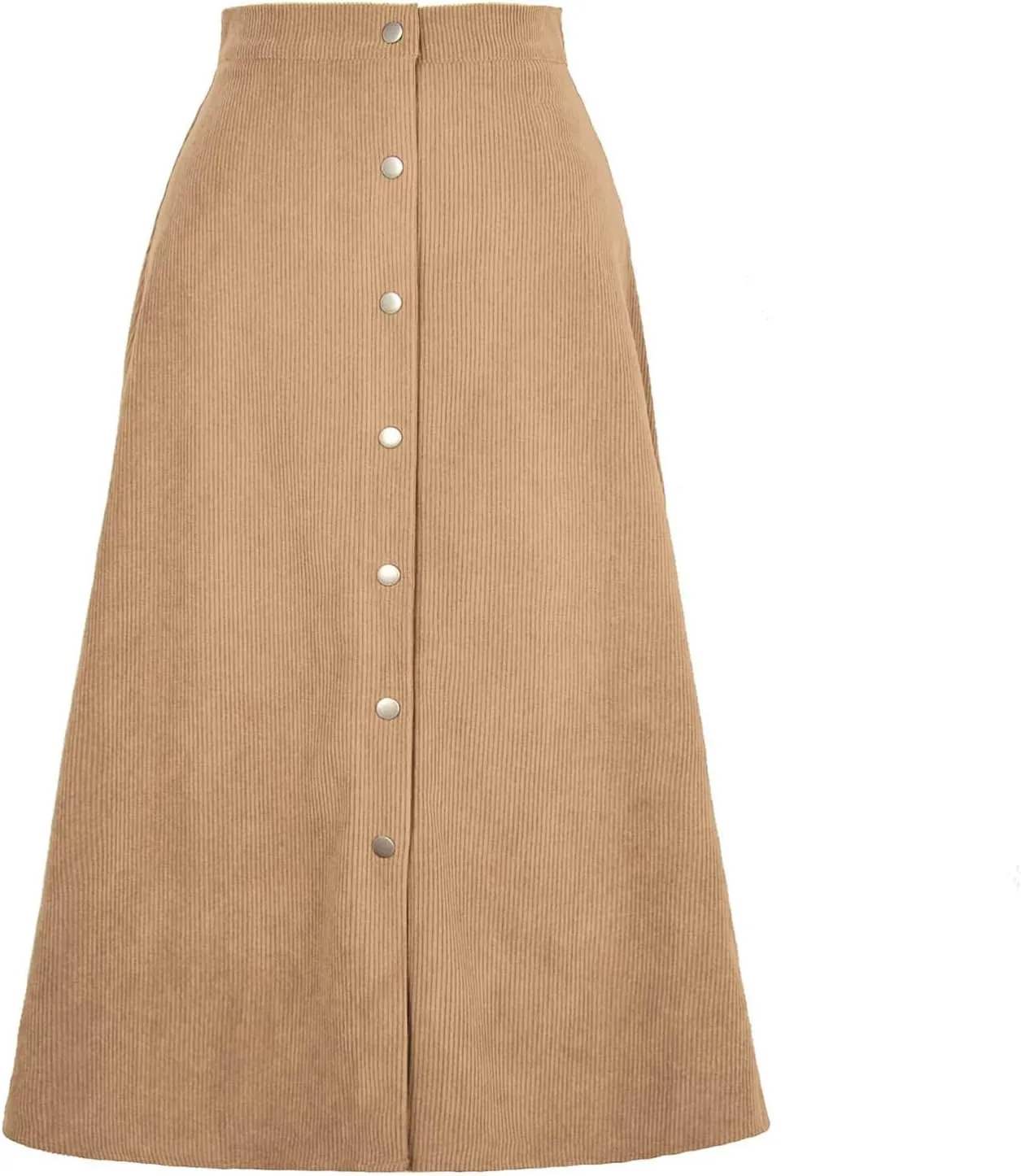 High Waisted Skirts for Women Elegant Cute Skirt Fashion Front Button A Line Skirt Solid Color Slim-Fit Skirts