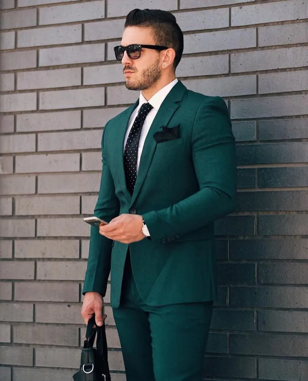 HUUTOE Mens 2 Piece Suit Men Slim Fit Suits for Men Wedding Prom Suit Solid One Button Blazer Jacket Pants Set Groomsmen
