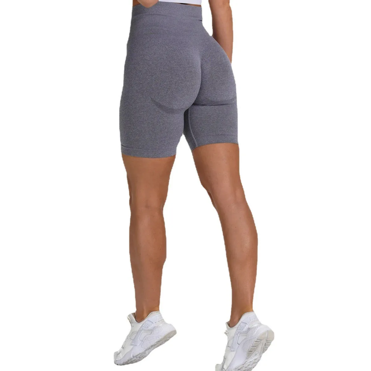 Hzori 2023 Trendy Fashion Trending Sports Fitness Yoga Pants Crescent Seamless Five-Point Tight Shorts for Women