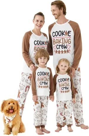 IFFEI Christmas Pajamas for Family Matching PJ's Sets with Cute Pattern Tee and Pants