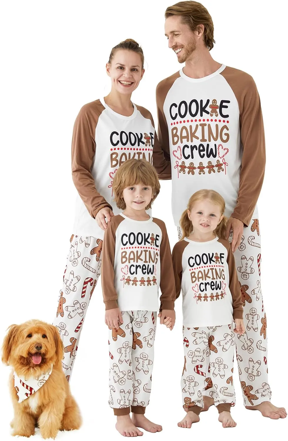 IFFEI Christmas Pajamas for Family Matching PJ's Sets with Cute Pattern Tee and Pants