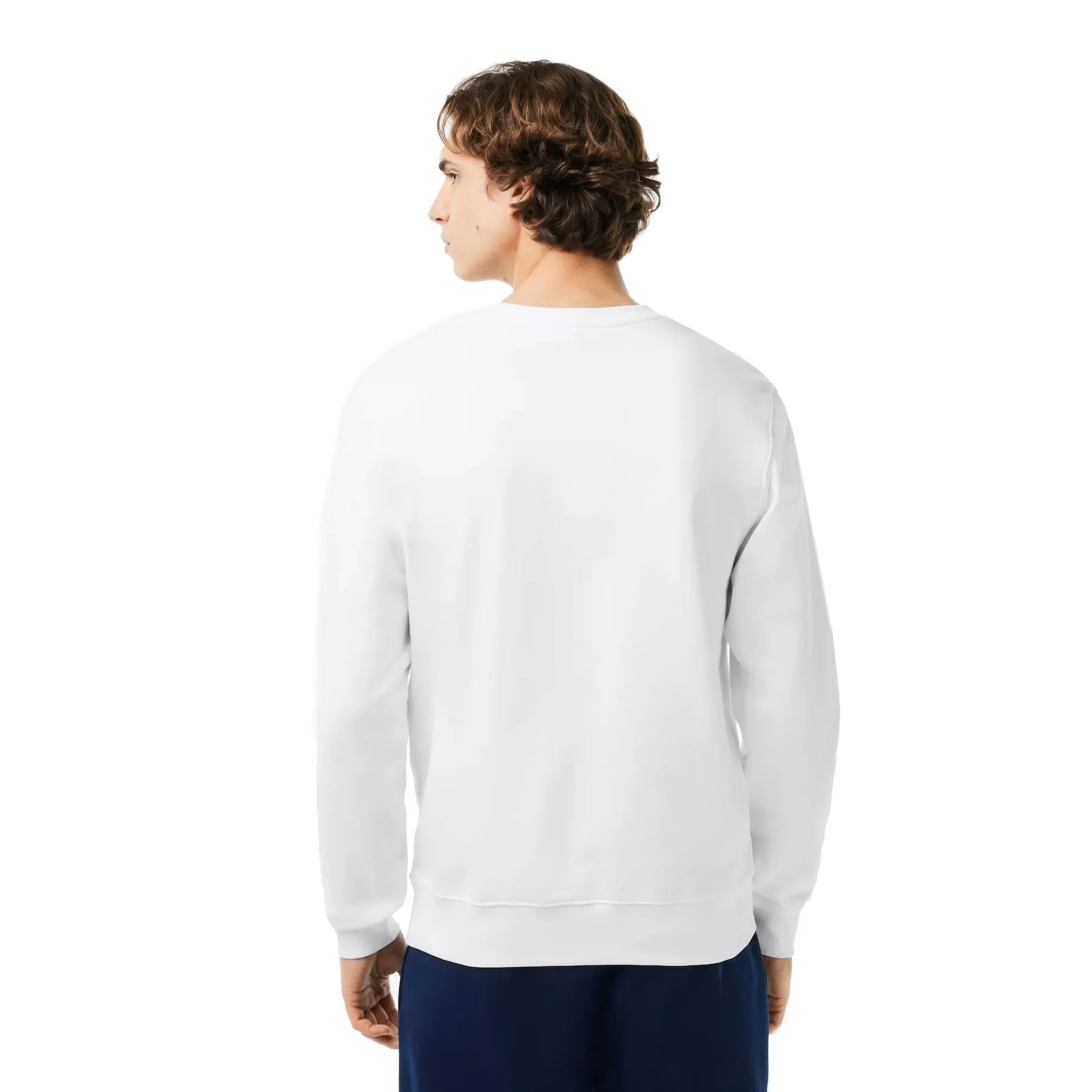 Lacoste Classic Fit Cotton Fleece Men's Sweatshirt White