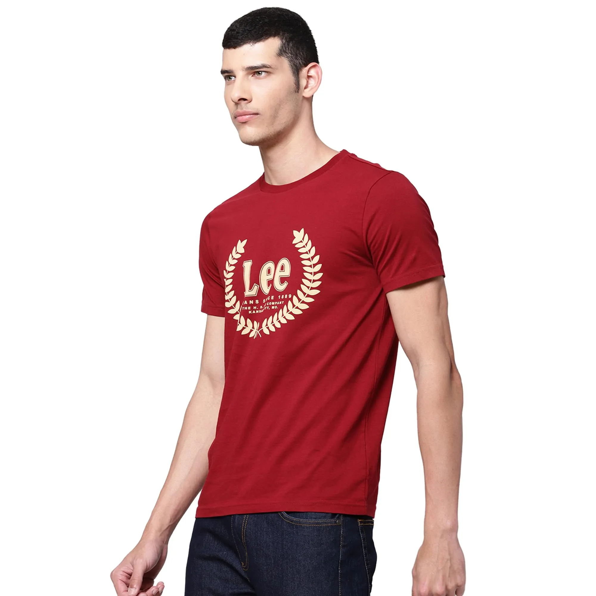 Lee Men's Slim T-Shirt (LMTS002020_Maroon L)