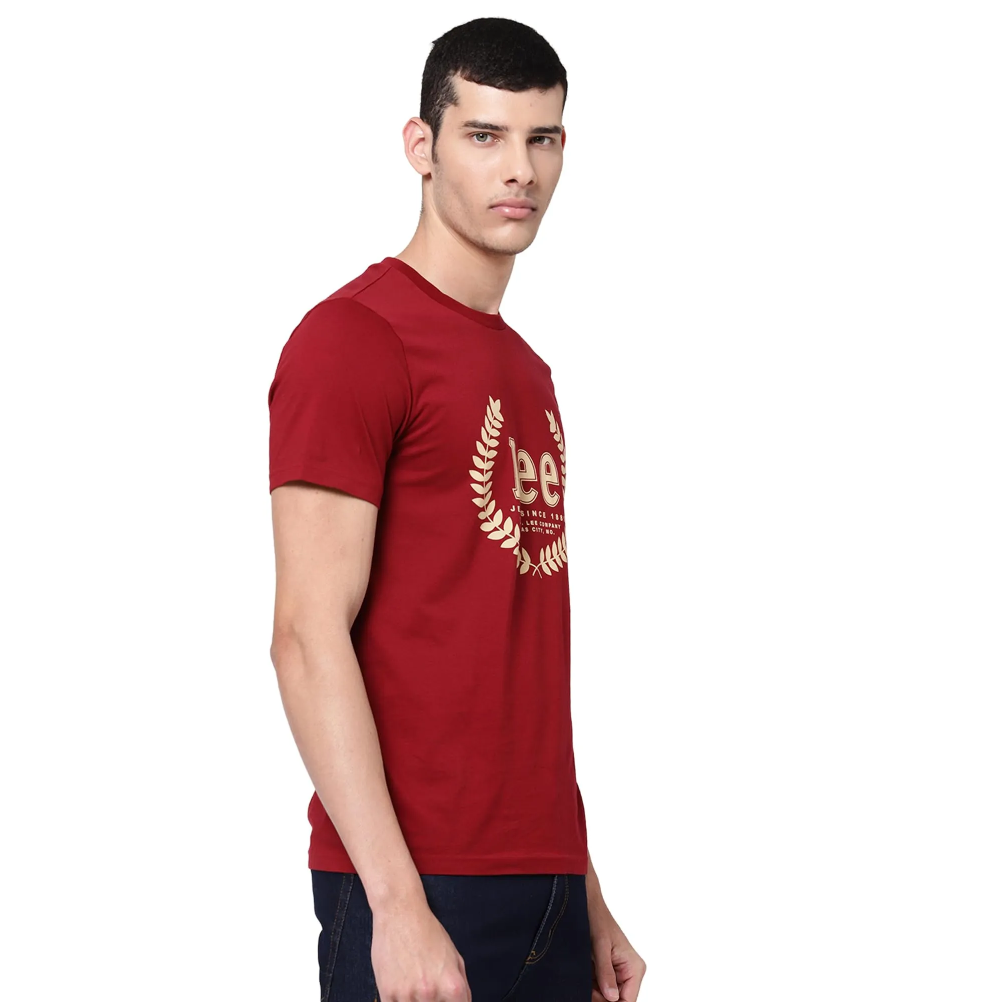 Lee Men's Slim T-Shirt (LMTS002020_Maroon L)