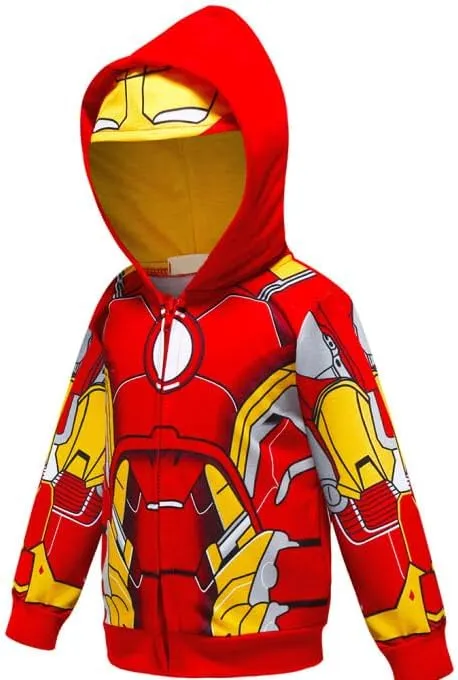 LEMONBABY Little Kids Unisex Boys Girls Superhero Cool Jacket Sweatshirt Hoodie Coat Costume