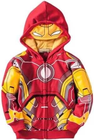 LEMONBABY Little Kids Unisex Boys Girls Superhero Cool Jacket Sweatshirt Hoodie Coat Costume
