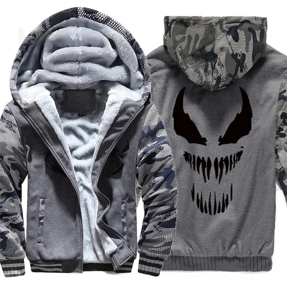Marvel Venom zipper Casual Hoodies Men's Sweatshirts