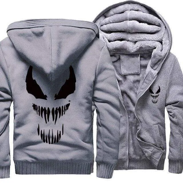Marvel Venom zipper Casual Hoodies Men's Sweatshirts