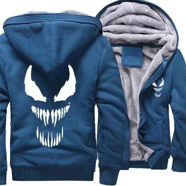 Marvel Venom zipper Casual Hoodies Men's Sweatshirts