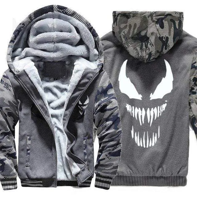 Marvel Venom zipper Casual Hoodies Men's Sweatshirts