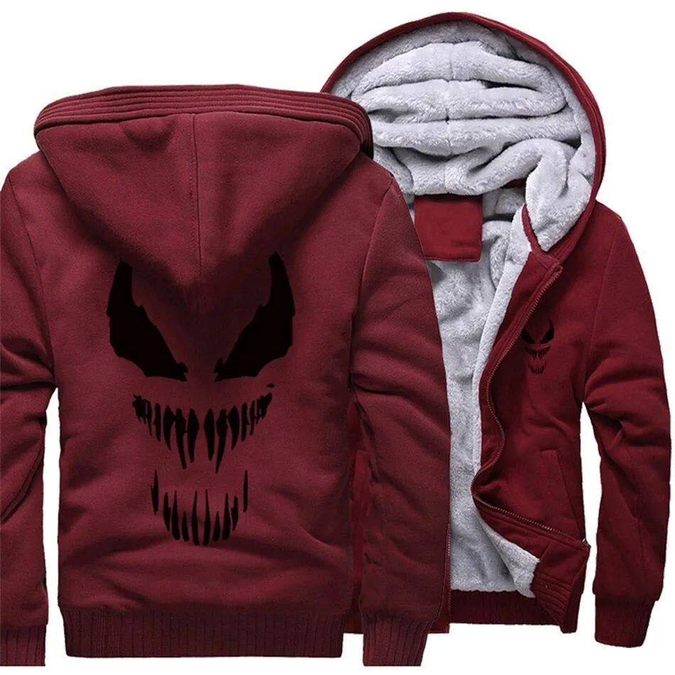 Marvel Venom zipper Casual Hoodies Men's Sweatshirts