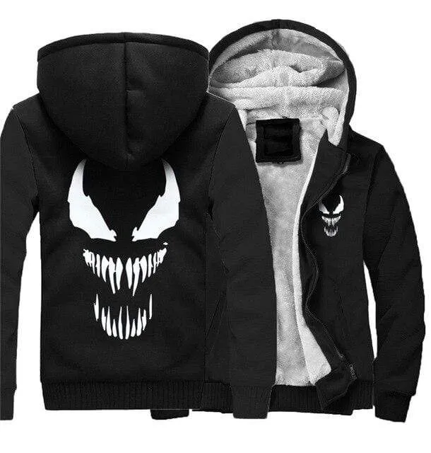 Marvel Venom zipper Casual Hoodies Men's Sweatshirts