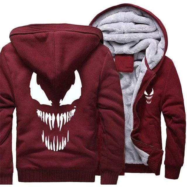 Marvel Venom zipper Casual Hoodies Men's Sweatshirts