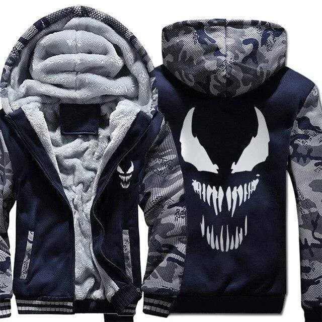 Marvel Venom zipper Casual Hoodies Men's Sweatshirts