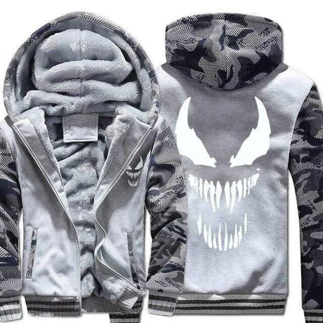 Marvel Venom zipper Casual Hoodies Men's Sweatshirts